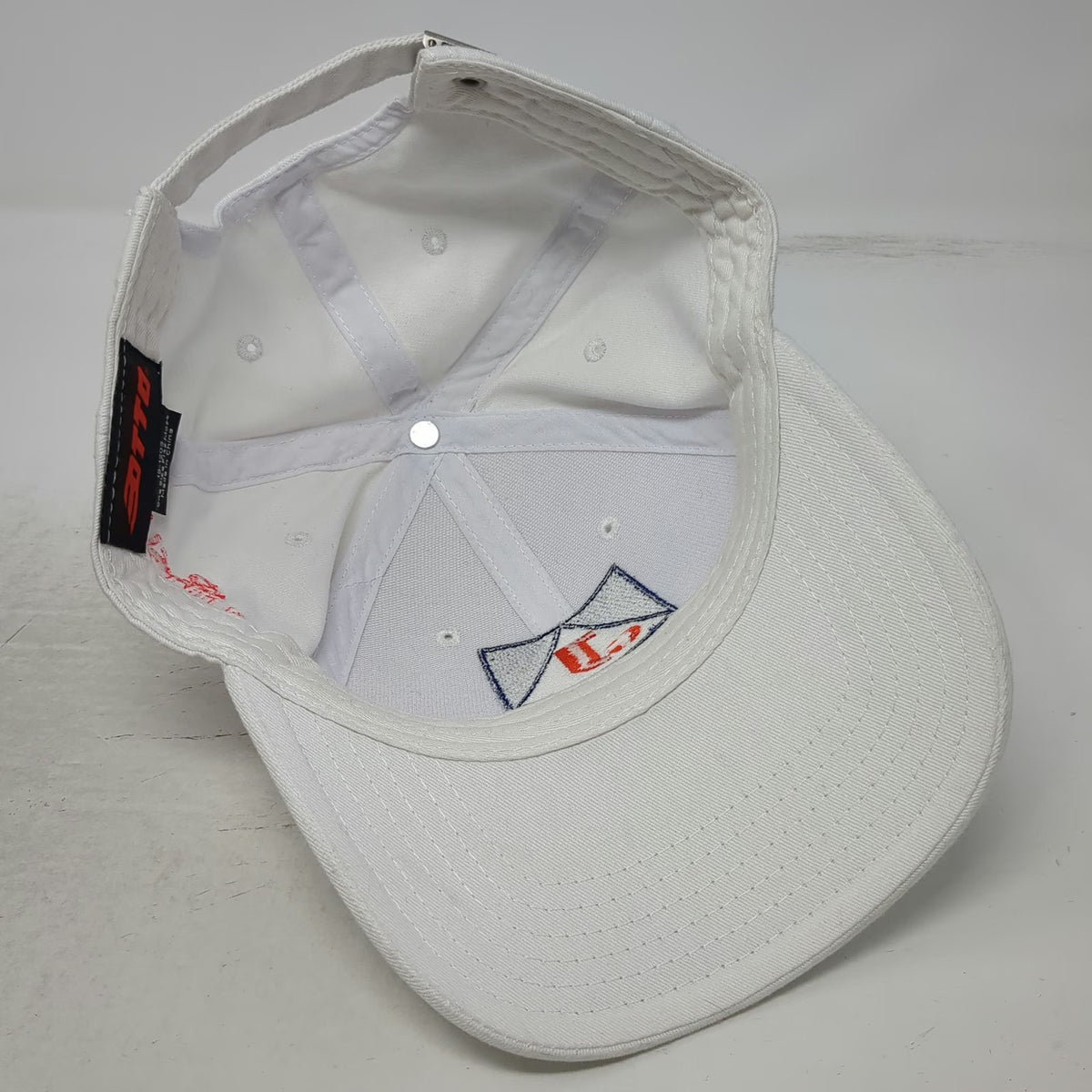 Otto Johnstone Fujitsu Baseball Cap White One Size Blue Orange Red Slideback Hat