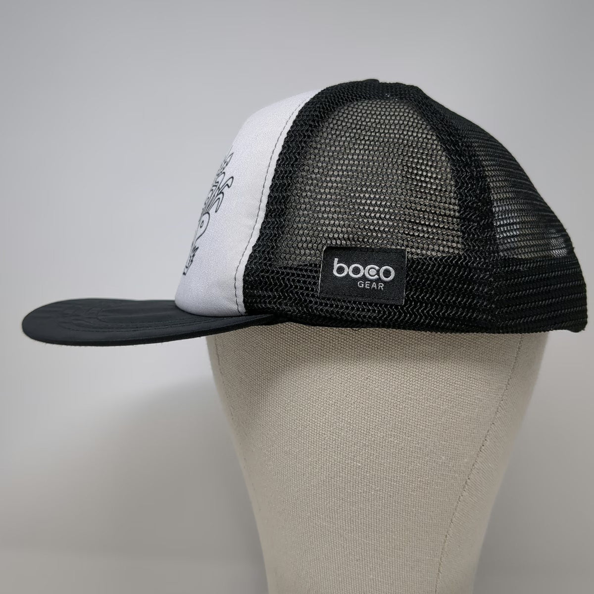 REI Trucker Hat Black One Size Mesh Back Snapback CO-OP Doodle Graphic Trees