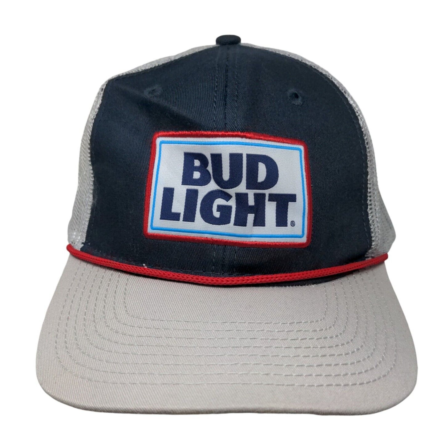 Bud Light Snapback Trucker Hat Multicolor OSFA Adjustable Mesh Back 6 Panels