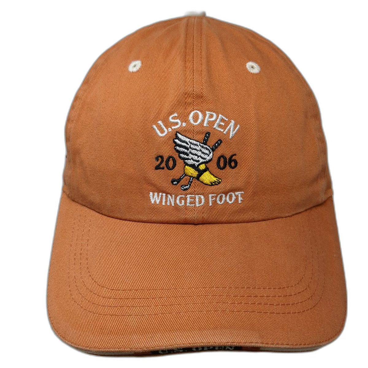 Ahead Baseball Cap Orange One Size 2006 US Open Winged Foot American Flag Hat