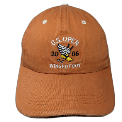 Ahead Baseball Cap Orange One Size 2006 US Open Winged Foot American Flag Hat