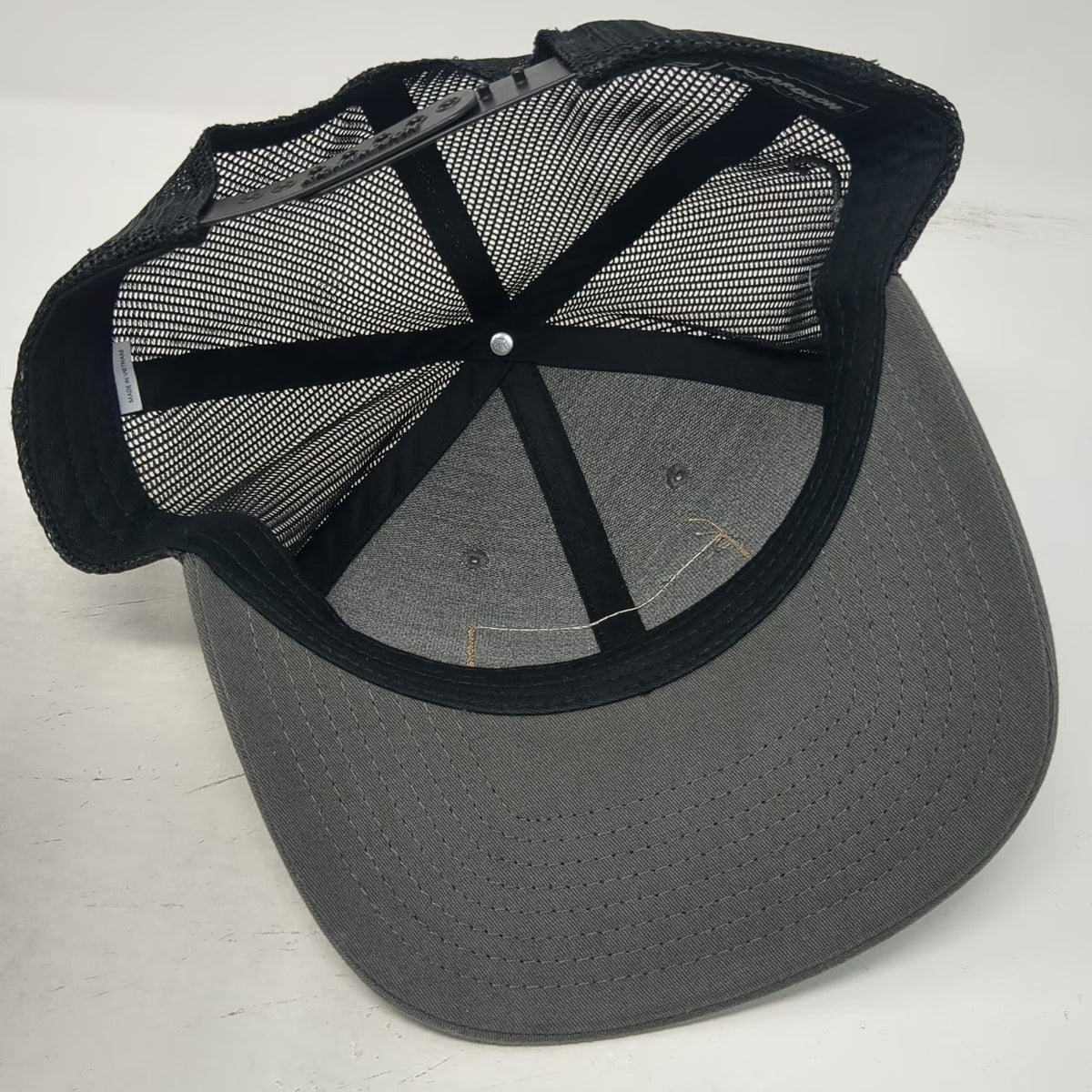 Richardson Trucker Hat Gray One Size American Flag Rifle Rush 10-8 Mesh Snapback