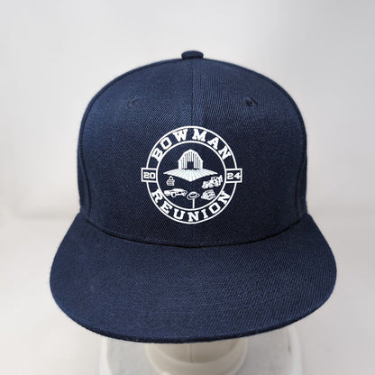 Bowman Reunion 2024 Strapback Hat Blue One Size Adjustable Vented Holes 6 Panel