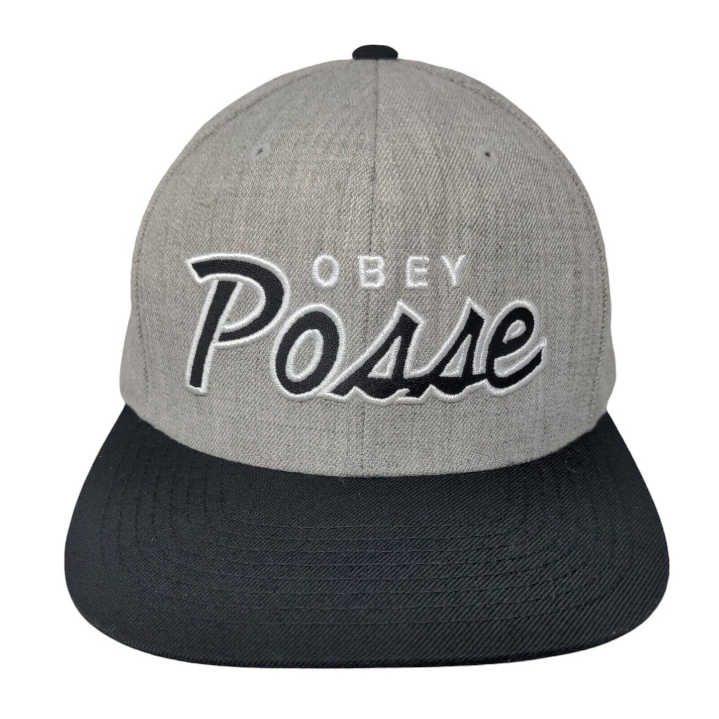 OBEY Posse Snapback Hat Gray OSFA Embroidered Vent Holes Colorblock