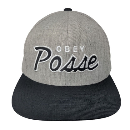 OBEY Posse Snapback Hat Gray OSFA Embroidered Vent Holes Colorblock