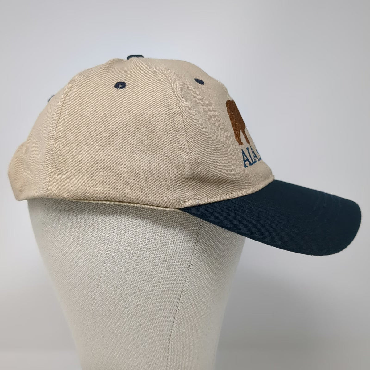 Tongass Trading Company Snapback Beige Blue One Size Bear Alaska Two-Tone Hat