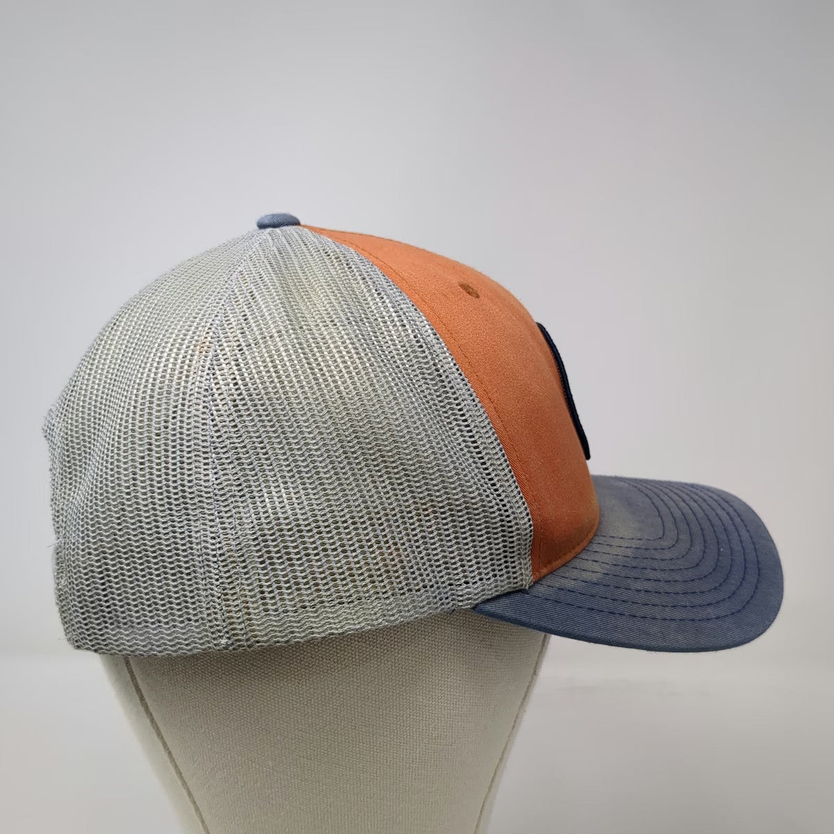 You Know Trucker Hat Orange Blue Gray One Size Surfer Patch Mesh Back Snapback