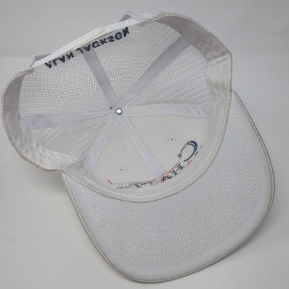 Chatta Hoochee '22 Alan Jackson Snapback Hat White One Size Adjustable Mesh Back