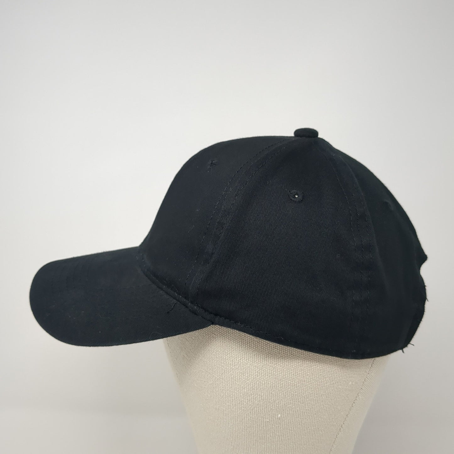 George Strapback Hat Black One Size Adjustable Solid Vent Holes Blank