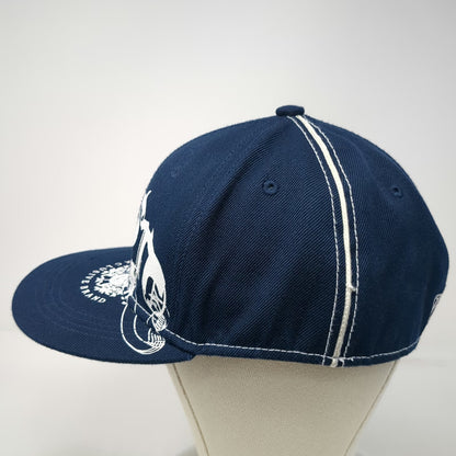Exsto Baseball Cap Blue 7 1/4 Contrast Stitching Flat Brim Graphic Hat