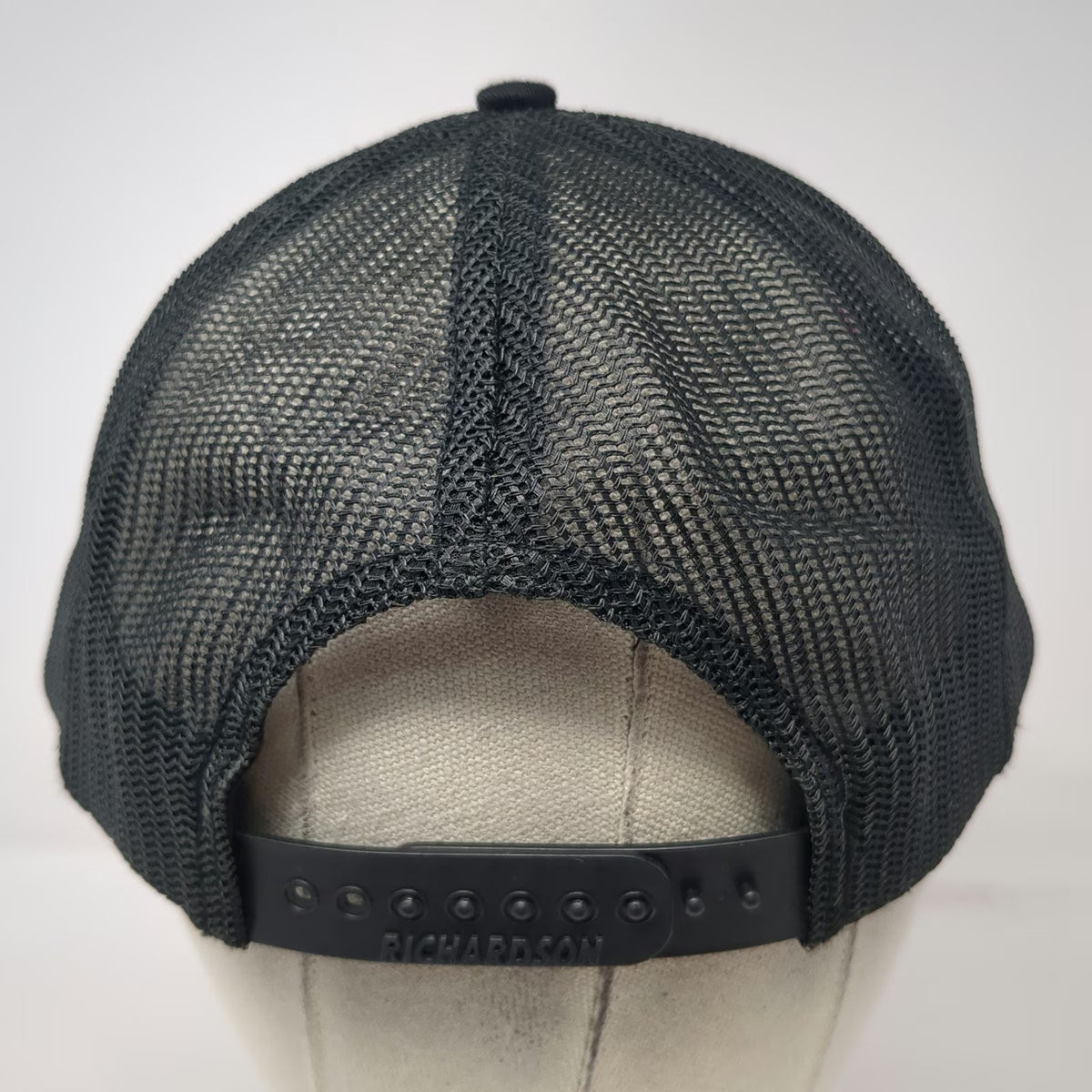 Richardson Trucker Hat Black OS Fourth District Bar Mesh Back Snapback Logo Cap