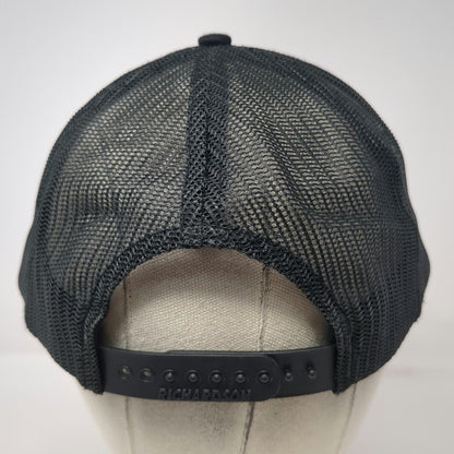 Richardson Trucker Hat Black OS Fourth District Bar Mesh Back Snapback Logo Cap