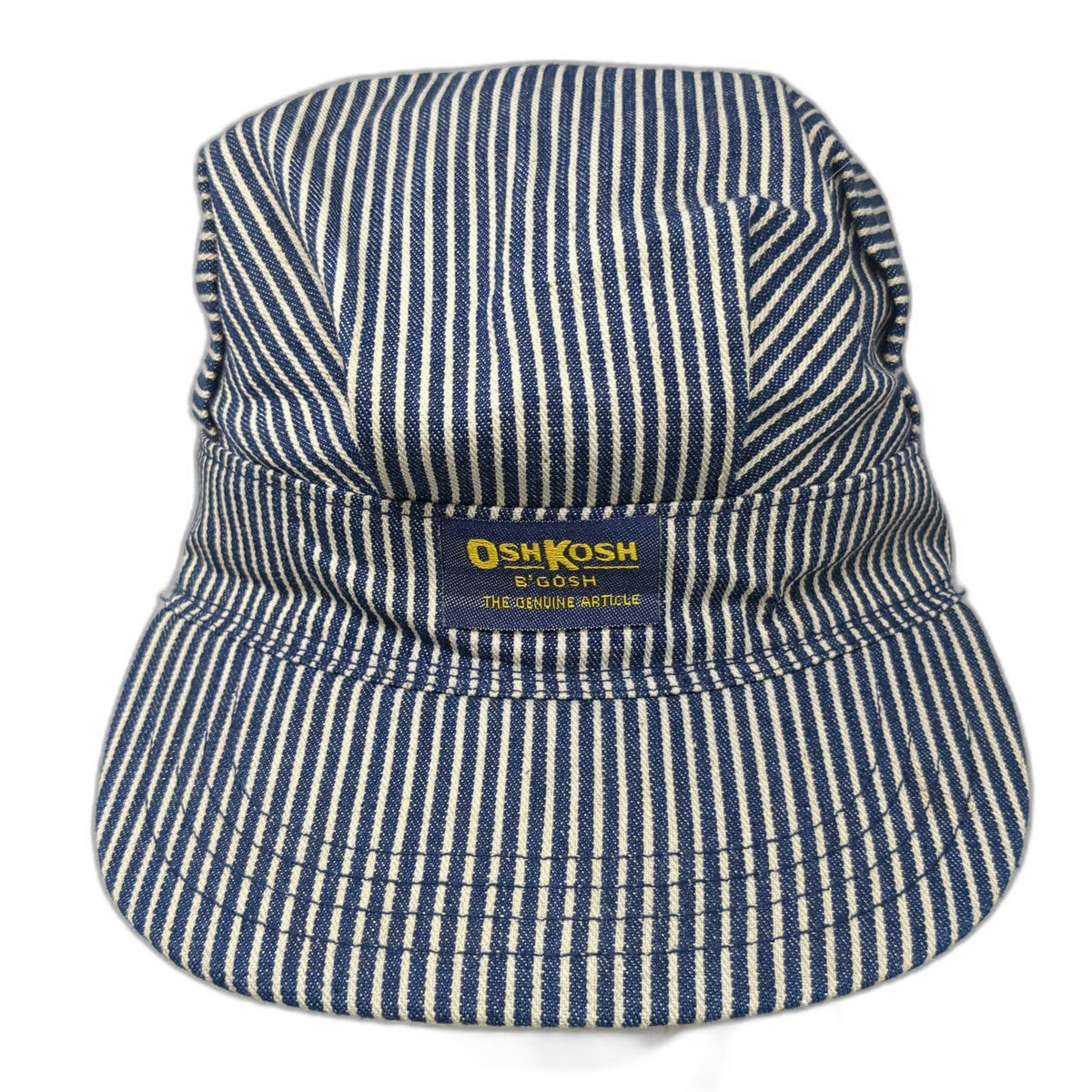 OshKosh B'gosh Snapback Blue White Hickory Stripe USA Hat Vintage Conductor