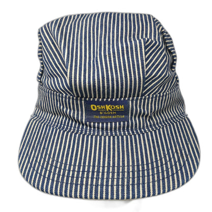 OshKosh B'gosh Snapback Blue White Hickory Stripe USA Hat Vintage Conductor