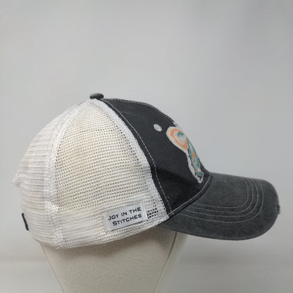 Joy In The Stitches Butterfly Strapback Trucker Hat Gray One Size Mesh Back