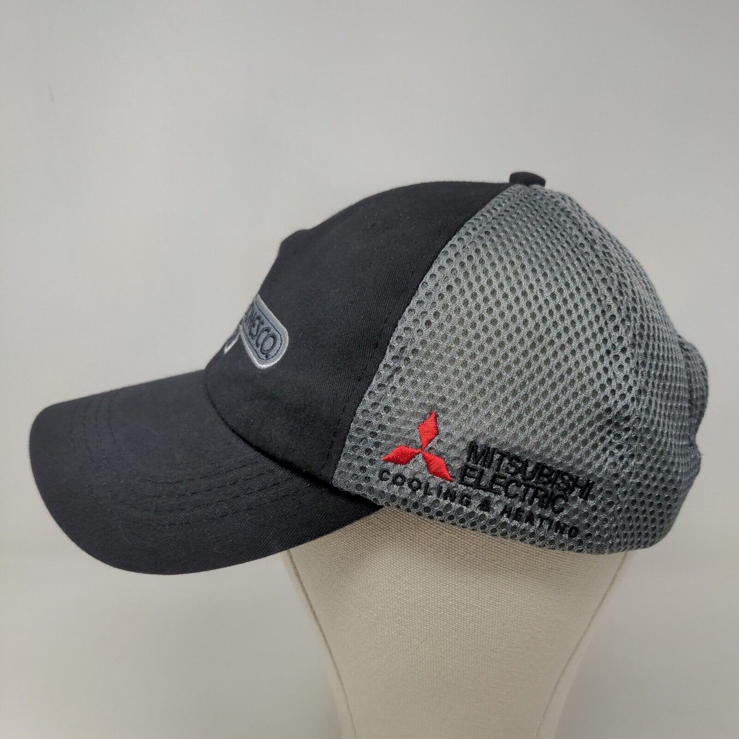 Charles D. Jones Co Men's Snapback Mesh Back Hat Black Gray Embroidered Logo