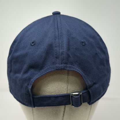 Earls Collection Baseball Cap Blue OSFM Red Script E Logo Slideback Cotton Hat