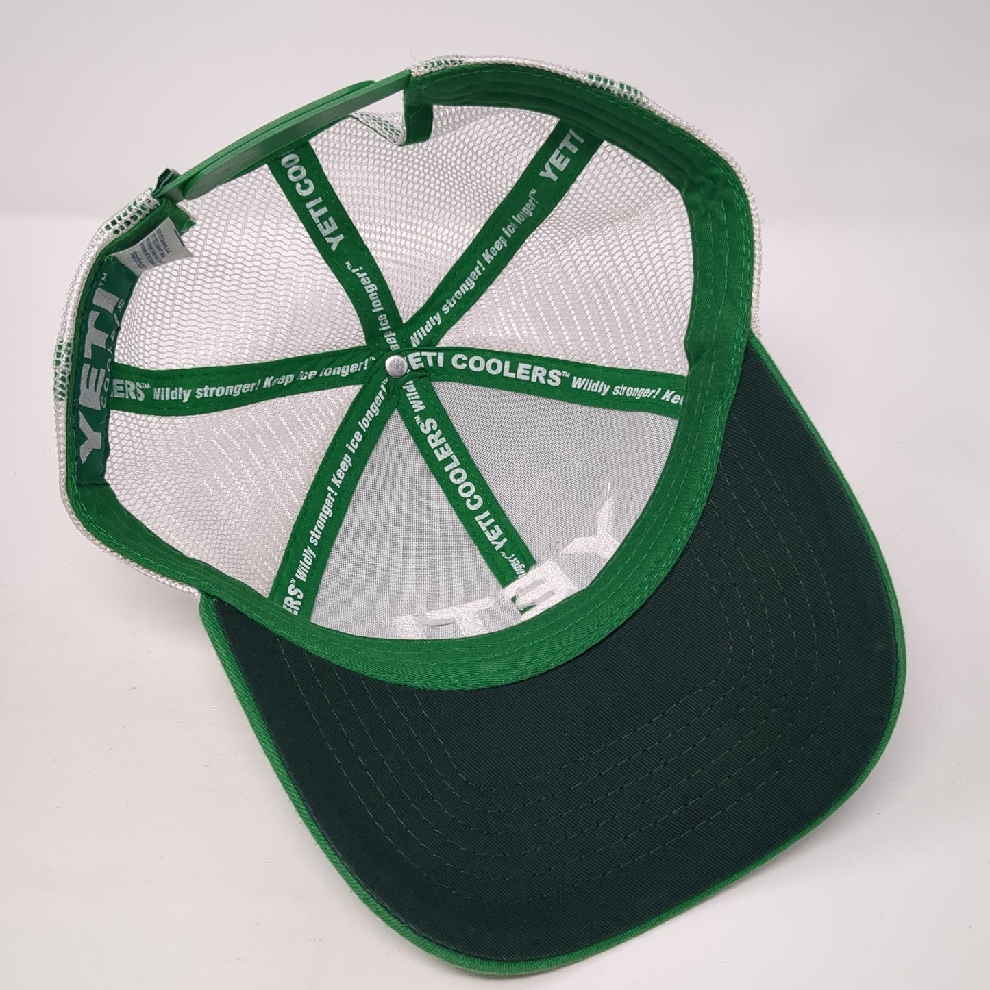 YETI Coolers Snapback Trucker Hat Green OS Adjustable Embroidered Mesh Back