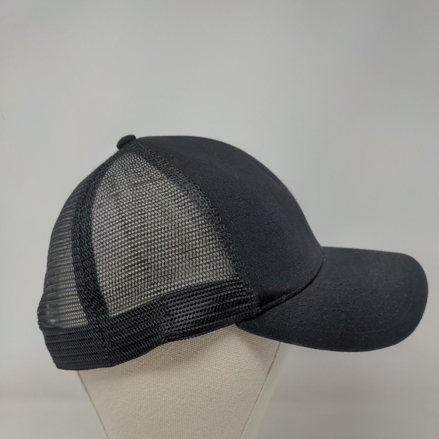 Hurley Snapback Mesh Back Trucker Hat Black One Size Embroidered