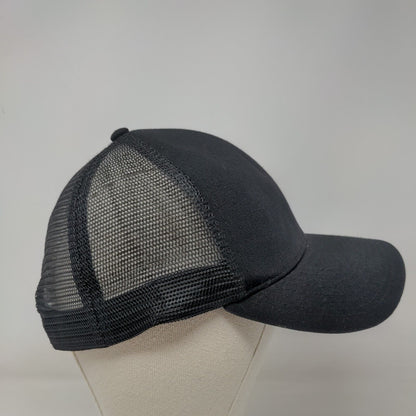 Hurley Snapback Mesh Back Trucker Hat Black One Size Embroidered