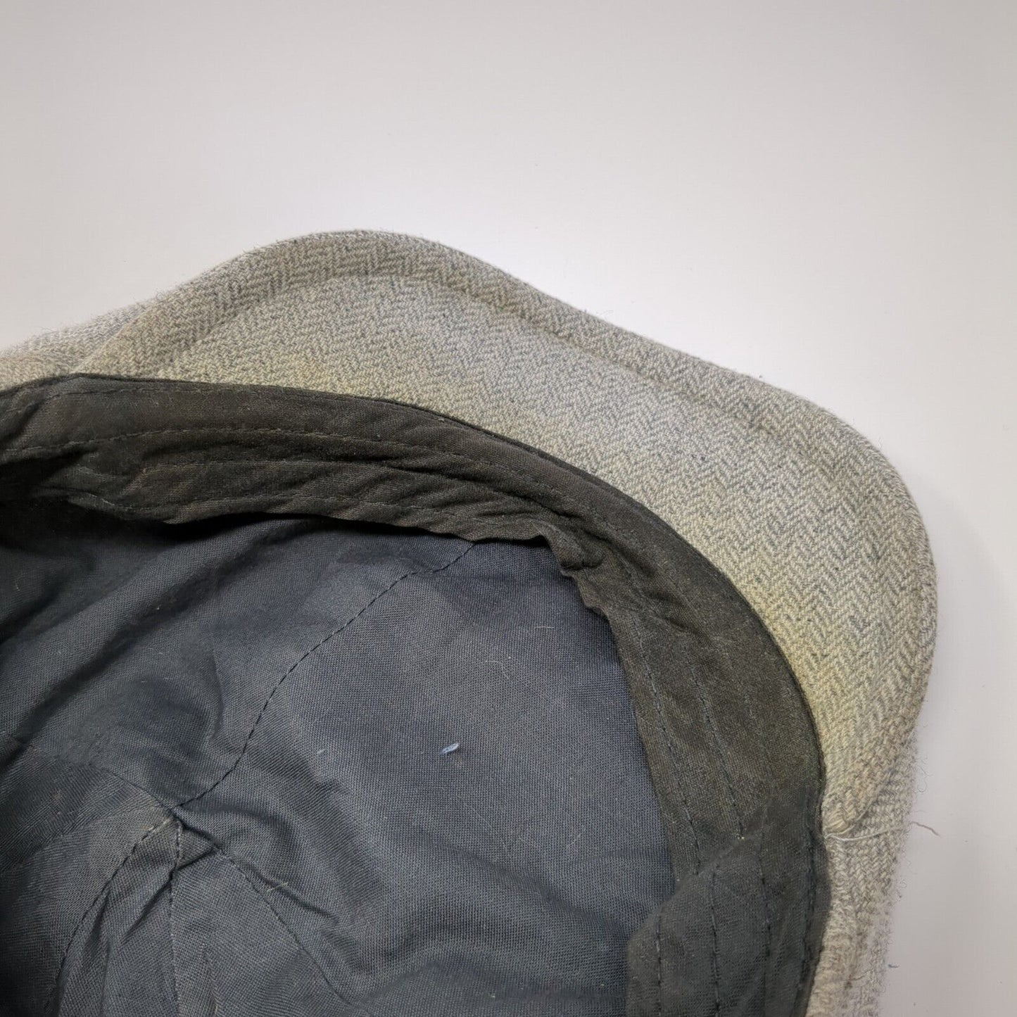 Unbranded Fitted Flat Cap Gray M/L Herringbone Lined Blank Outdoor