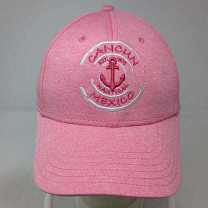 Caribbean Side Cancun Mexico Nautical Anchor Pink One Size Baseball Cap Hat