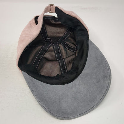 Wet Seal Baseball Cap Pink Gray One Size Faux Suede Slideback Adjustable hat