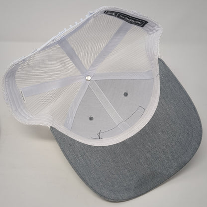 Game Inc Leather Patch Snapback Trucker Hat Gray One Size Mesh Back