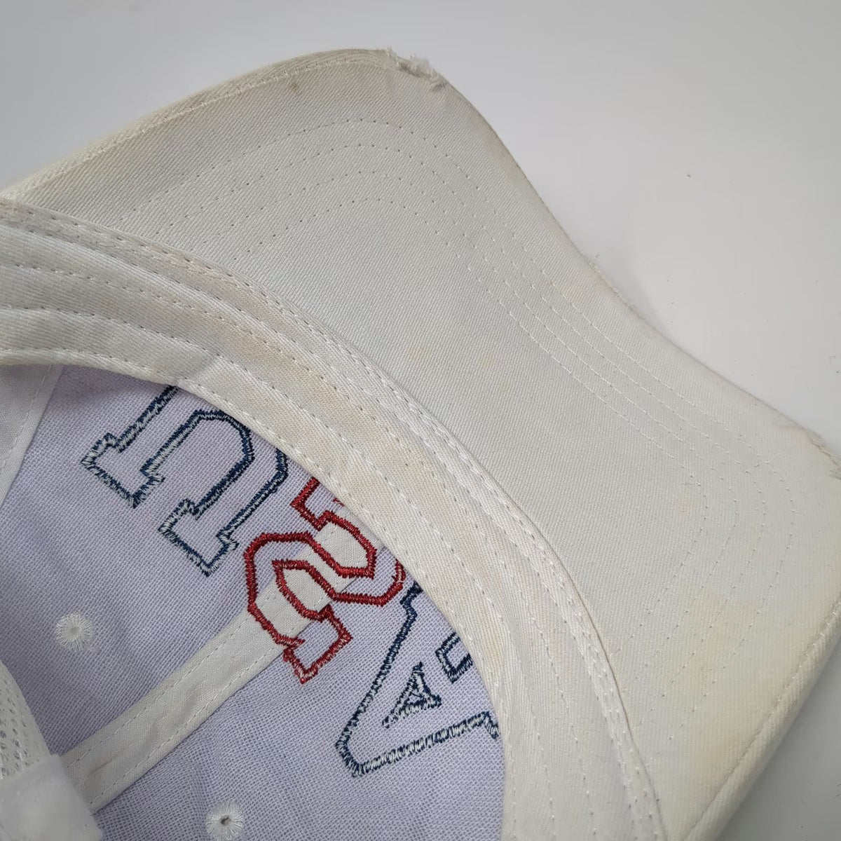 Trucker Hat White One Size Mesh Snapback USA Embroidered Baseball Patriotic