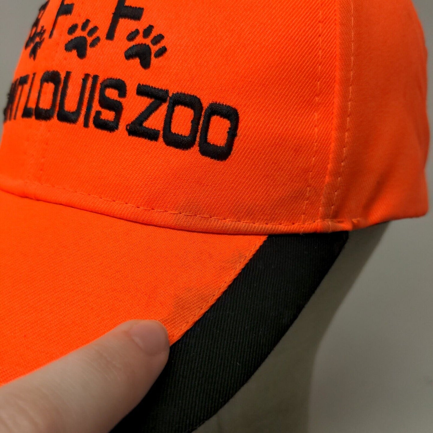 Saint Louis Zoo Men's Strapback Hat Orange Black Adjustable Embroidered Logo