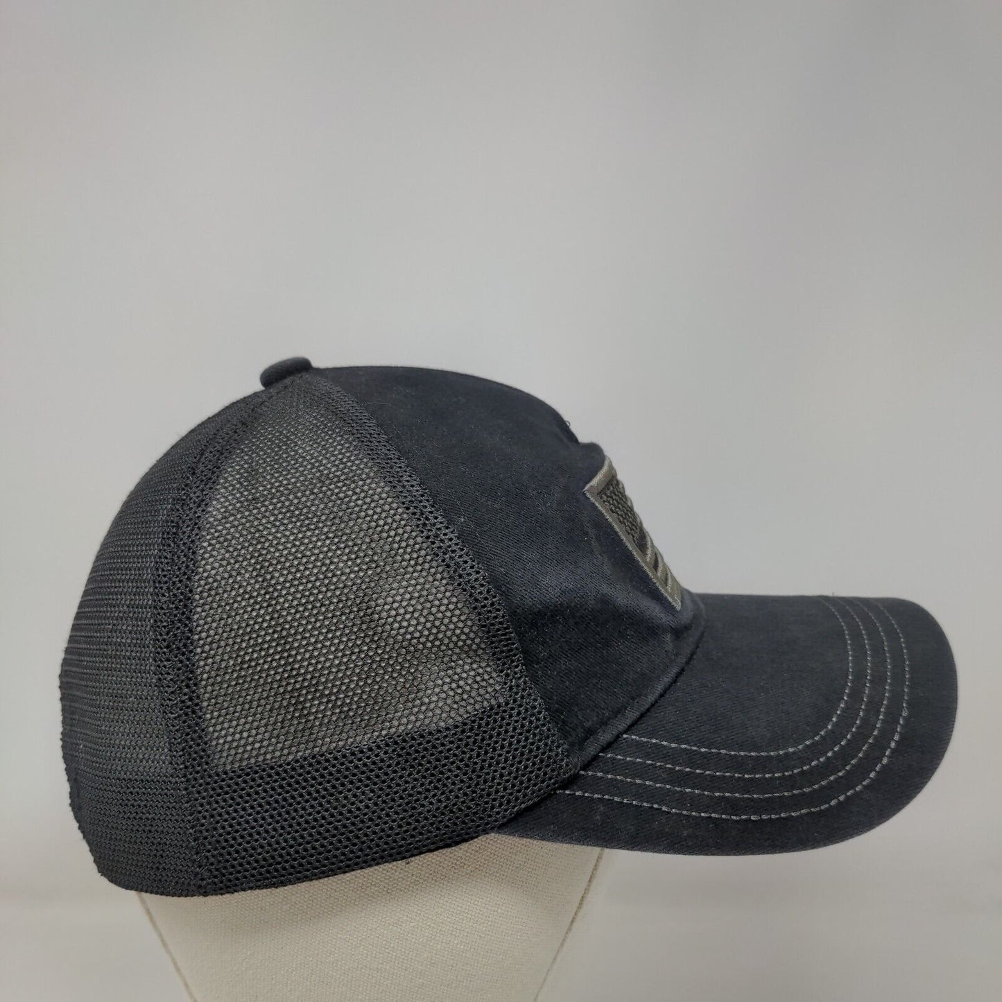 American Flag Snapback Trucker Hat Black One Size Adjustable Mesh Back Patriotic