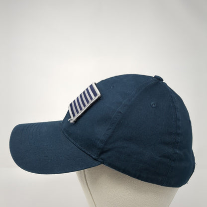 USA American Flag Patch Strapback Hat Blue One Size Eagle Crest 6 Panel