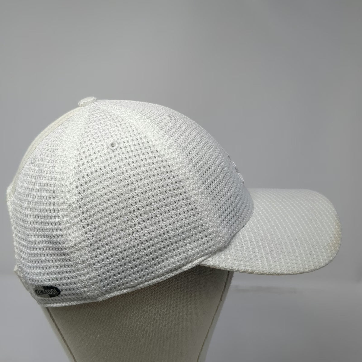 Adidas White One Size Baseball Cap Hat ClimaCool Mesh Performance 3-Stripes