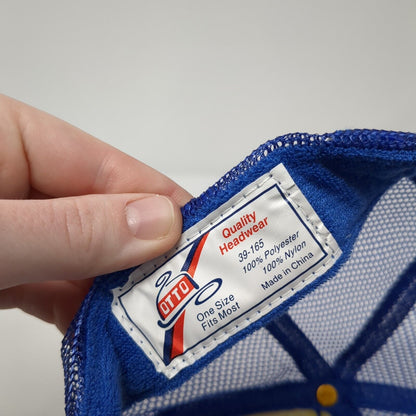 The Outlaws Oatman AZ Snapback Trucker Hat Blue One Size Mesh Back