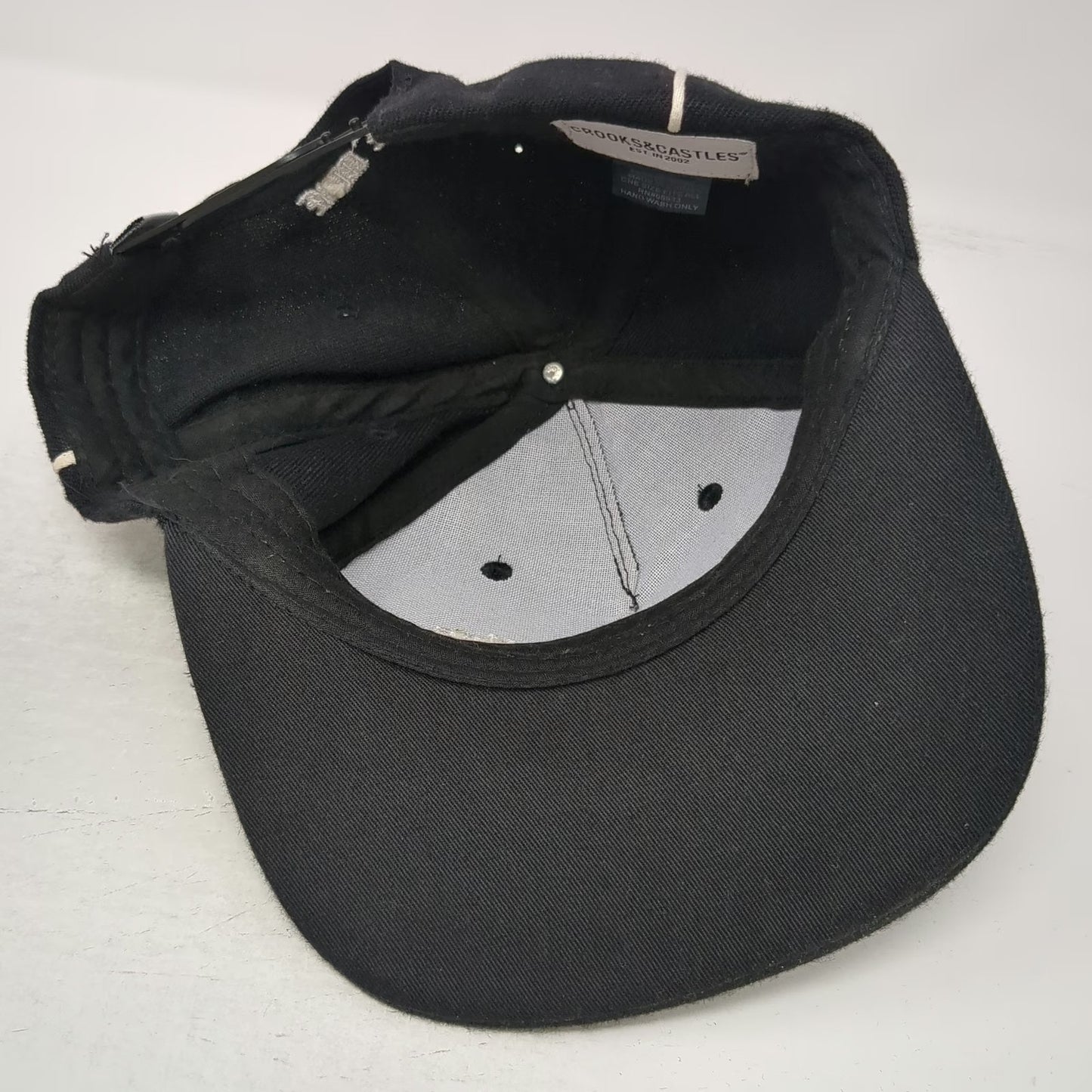 Crooks & Castles Snapback Black One Size Hat Contrast Piping Embroidered Logo