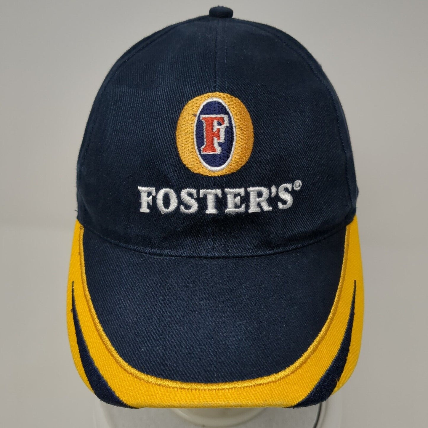 Fosters Strapback Hat Blue One Size Adjustable Embroidered 6 Panel Cotton