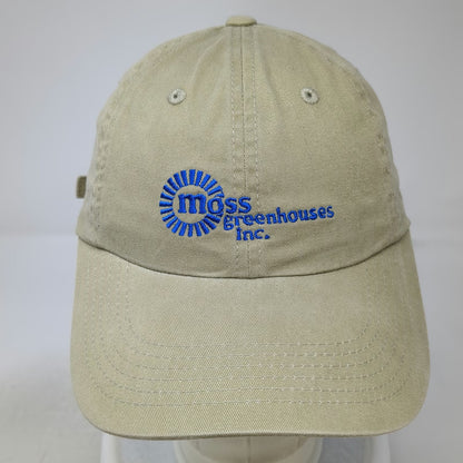 Port Authority Baseball Cap Beige OSFM Slideback Moss Greenhouses Employee Hat