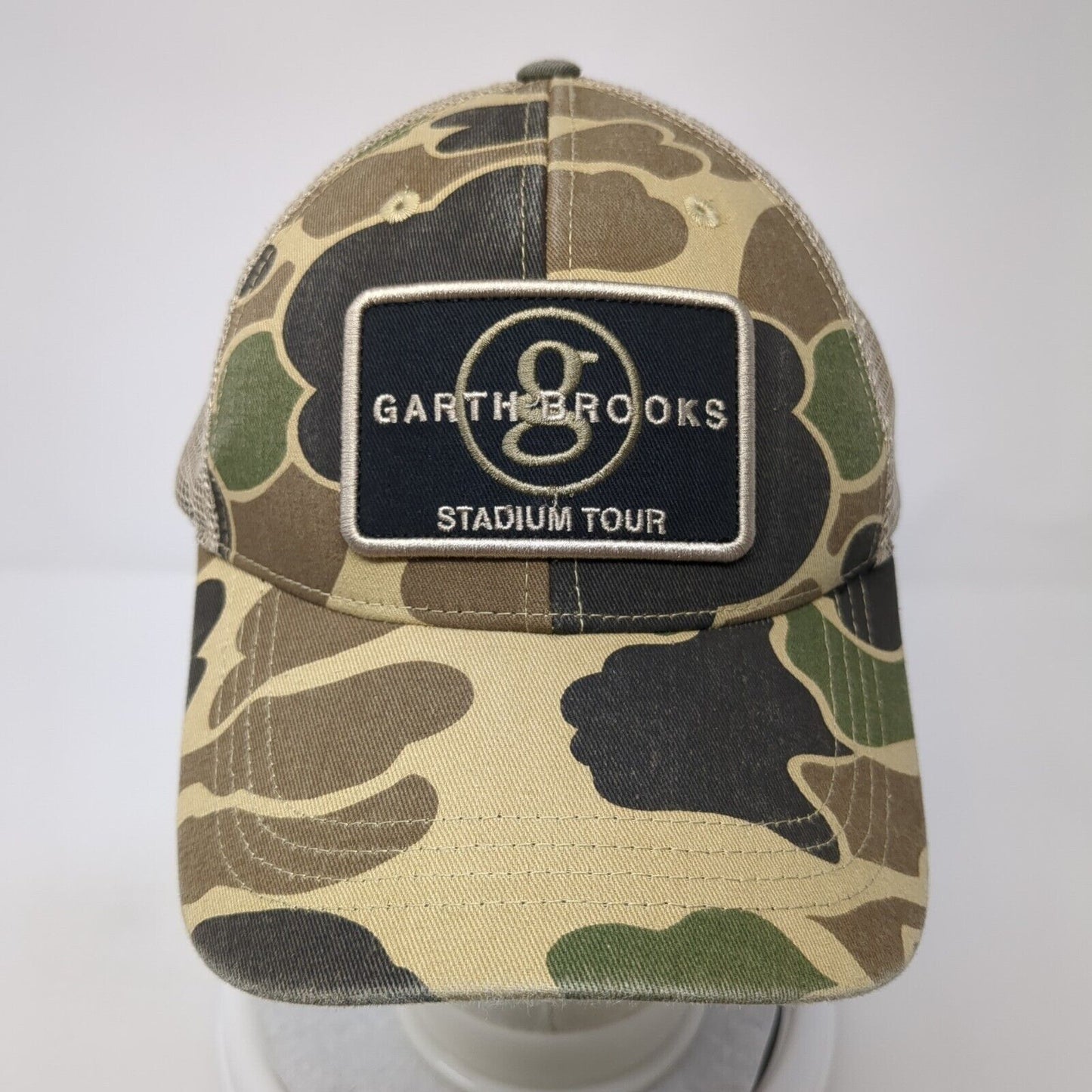Garth Brooks Stadium Tour Snapback Trucker Hat Camo One Size Mesh Back