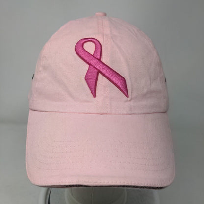 Breast Cancer Awareness Pink Ribbon NBCF Strapback Hat Pink OSFM Embroidered
