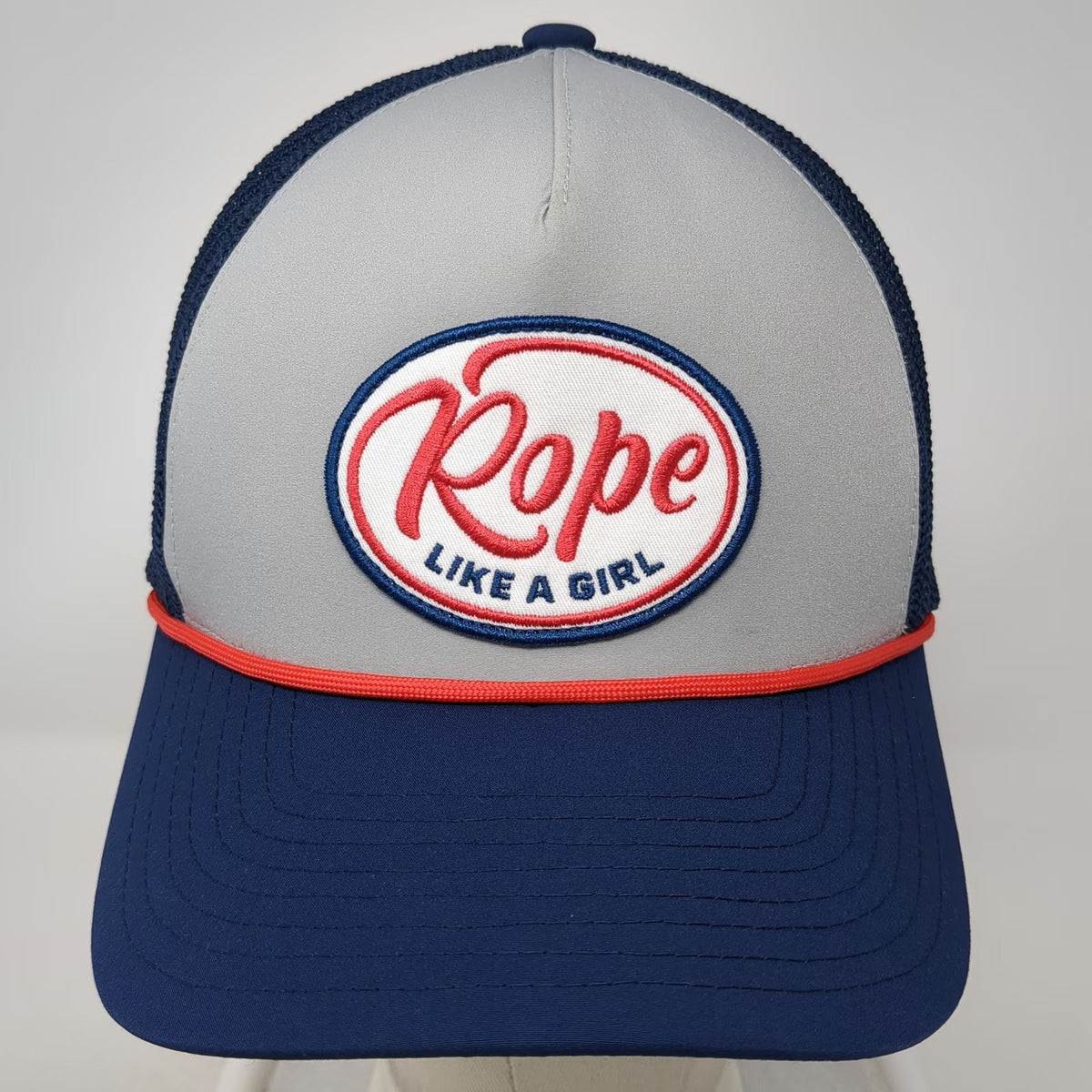 Hooey Trucker Hat Blue One Size Rope Logo Patch Mesh Snapback Gray Western Rodeo