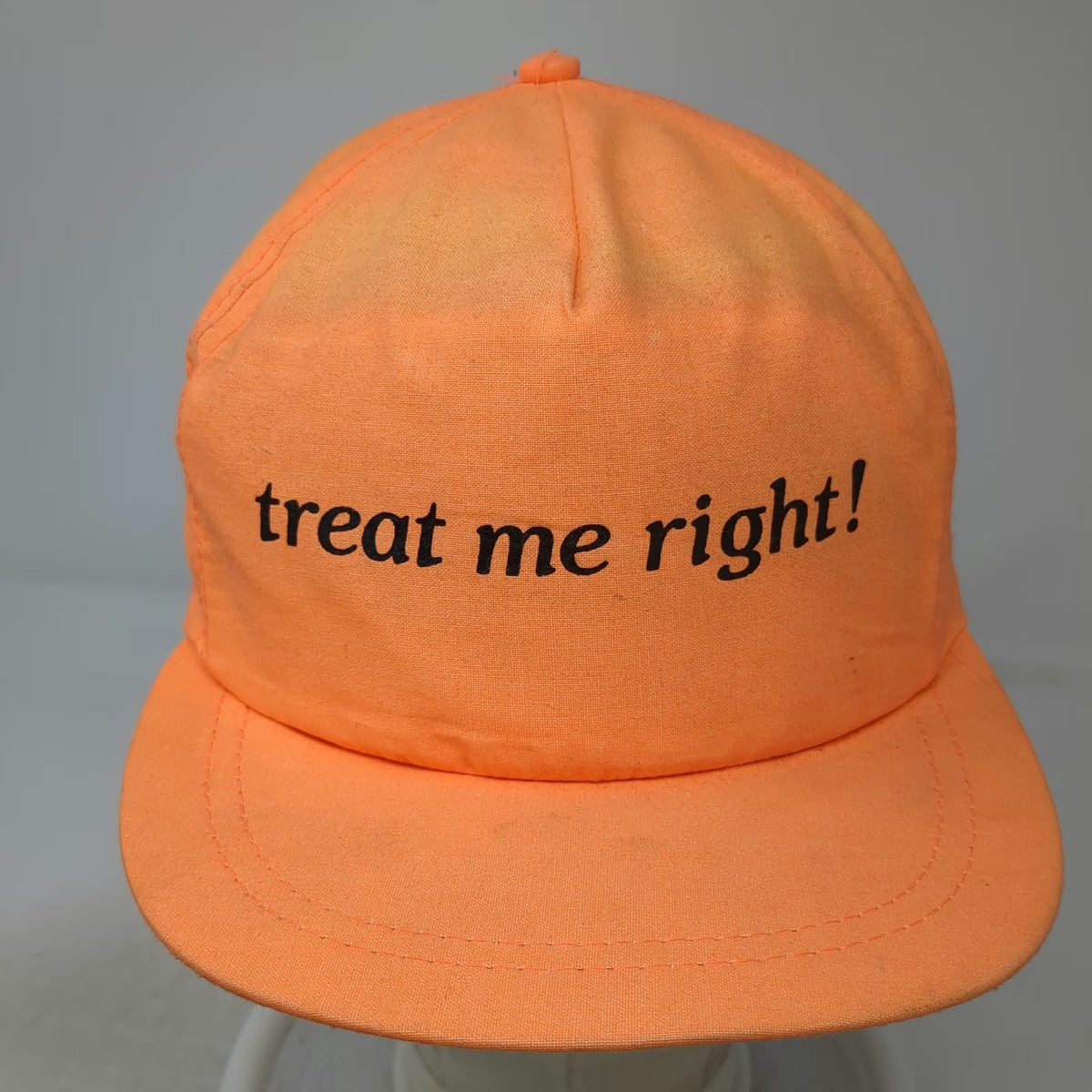 RCC INC Trucker Orange One Size Treat Me Right Snapback Flat Brim Hat USA Made