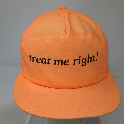 RCC INC Trucker Orange One Size Treat Me Right Snapback Flat Brim Hat USA Made