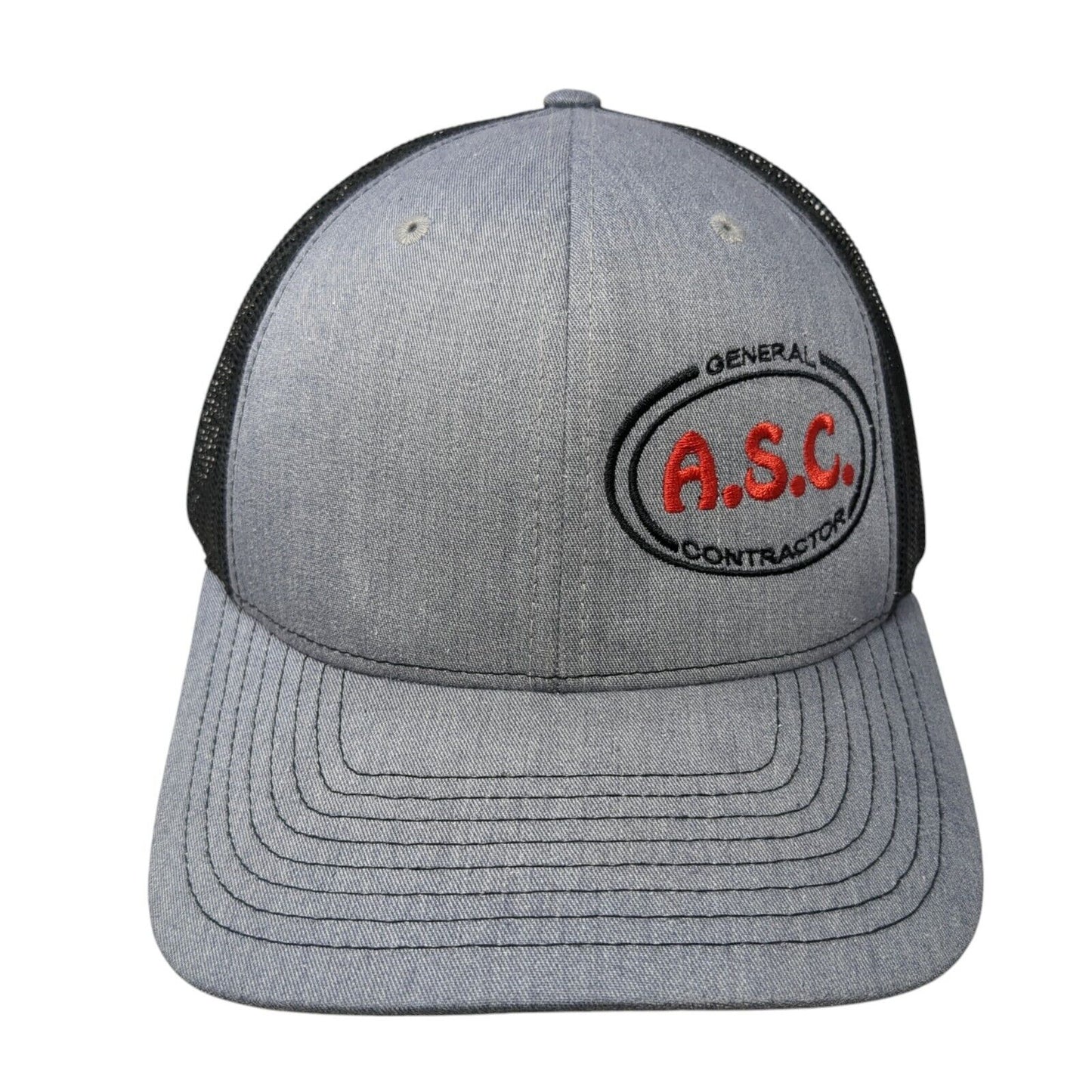 A.S.C. General Contractor Snapback Trucker Hat Gray One Size Mesh Back