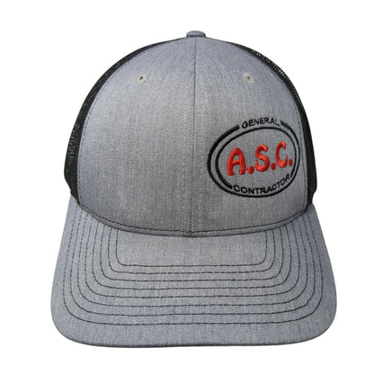 A.S.C. General Contractor Snapback Trucker Hat Gray One Size Mesh Back