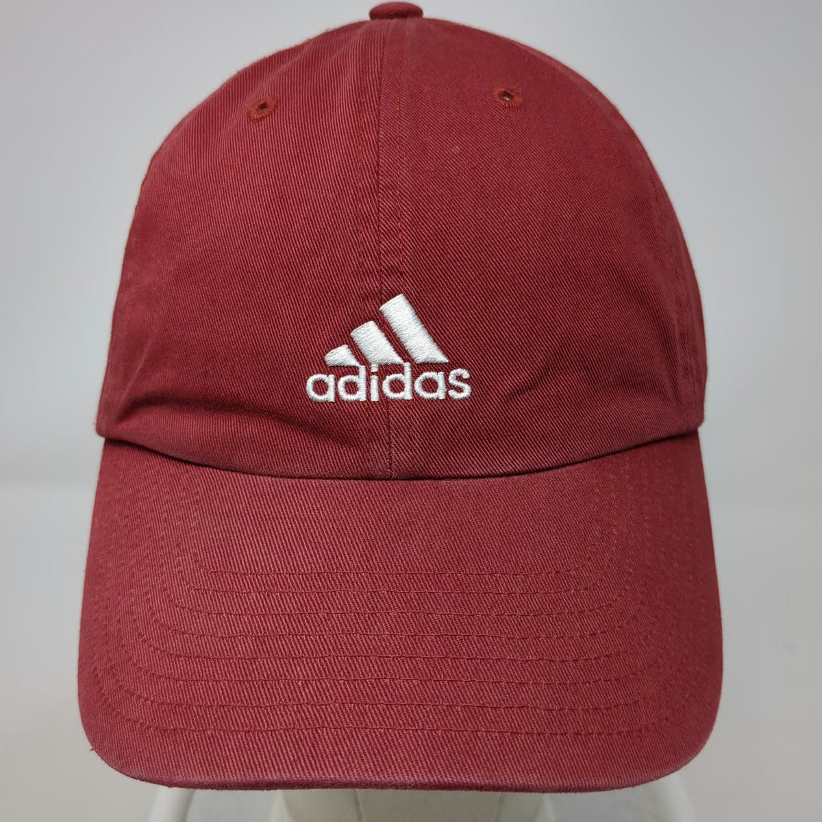 Adidas Baseball Cap Red OSFM Slideback Embroidered Logo Adjustable Cotton Hat