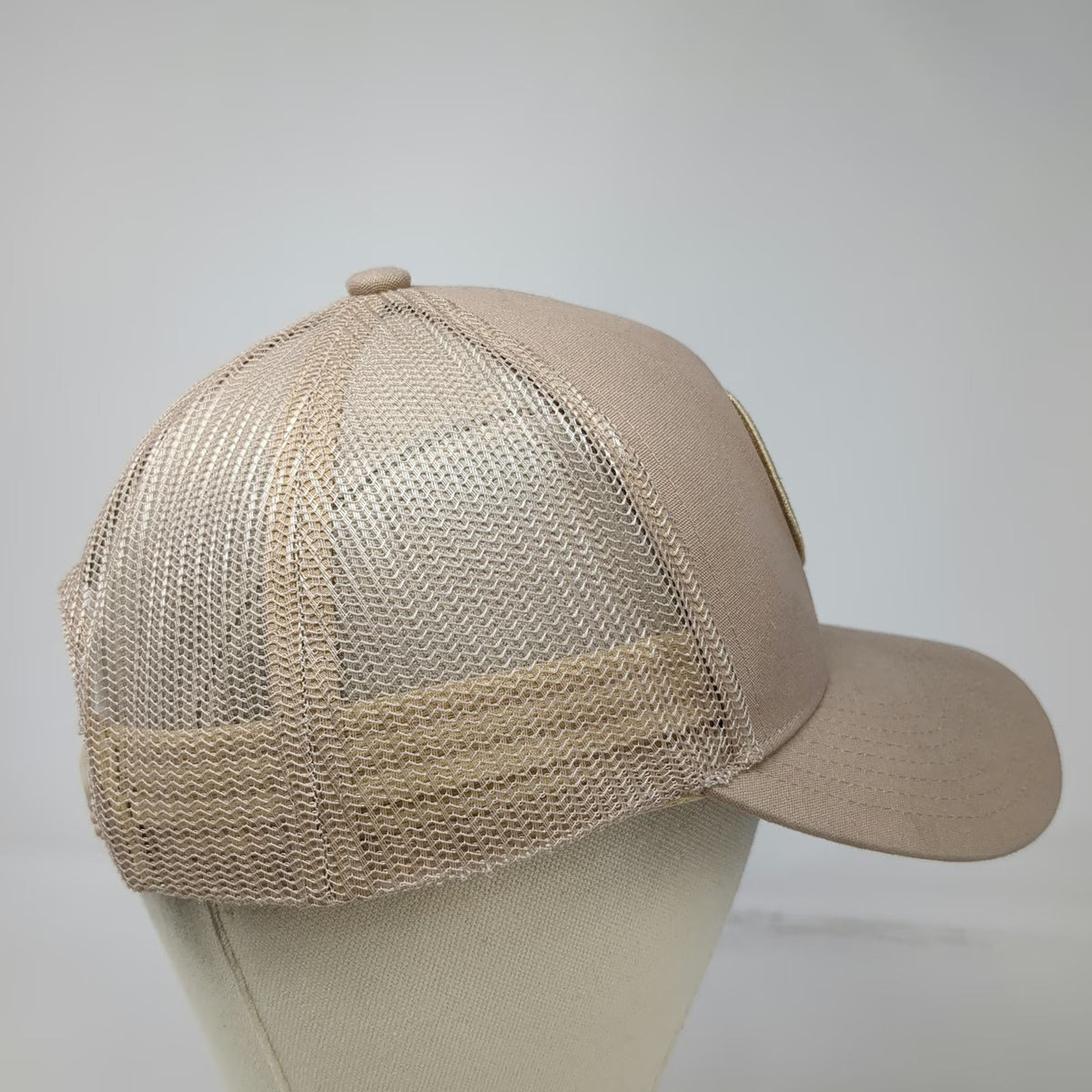 Brixton Trucker Hat Beige One Size Mesh Back Snapback Patch Logo Adjustable