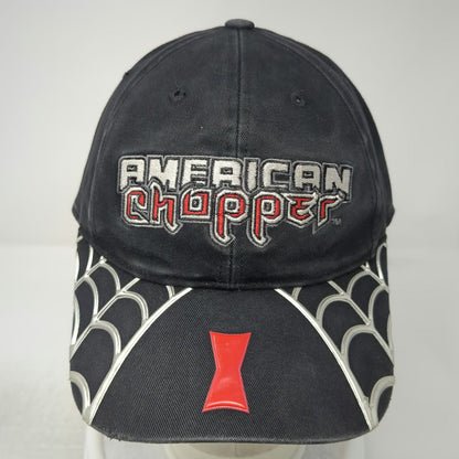 H3 Sportgear American Chopper Baseball Cap Black Red One Size Spiderweb Hat