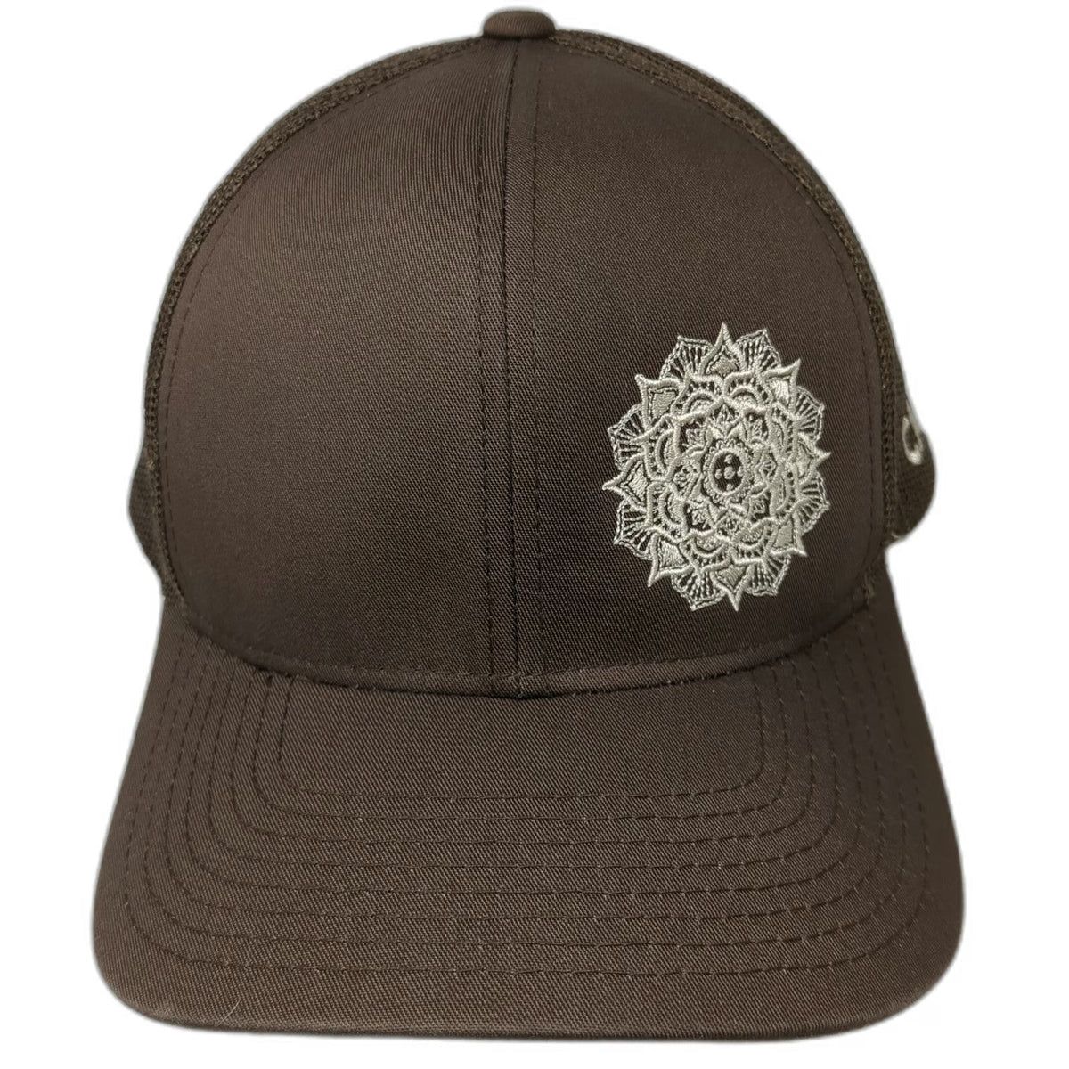 Pacific Headwear Trucker Hat Brown One Size Mandala Caffeina Snapback Mesh hat