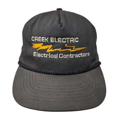 Creek Electric Electrical Contractor Slideback Hat Black OS Adjustable Rope Otto
