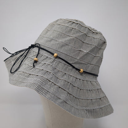 Unbranded Bucket Sun Hat Multicolor Beaded Striped Outdoor Blank